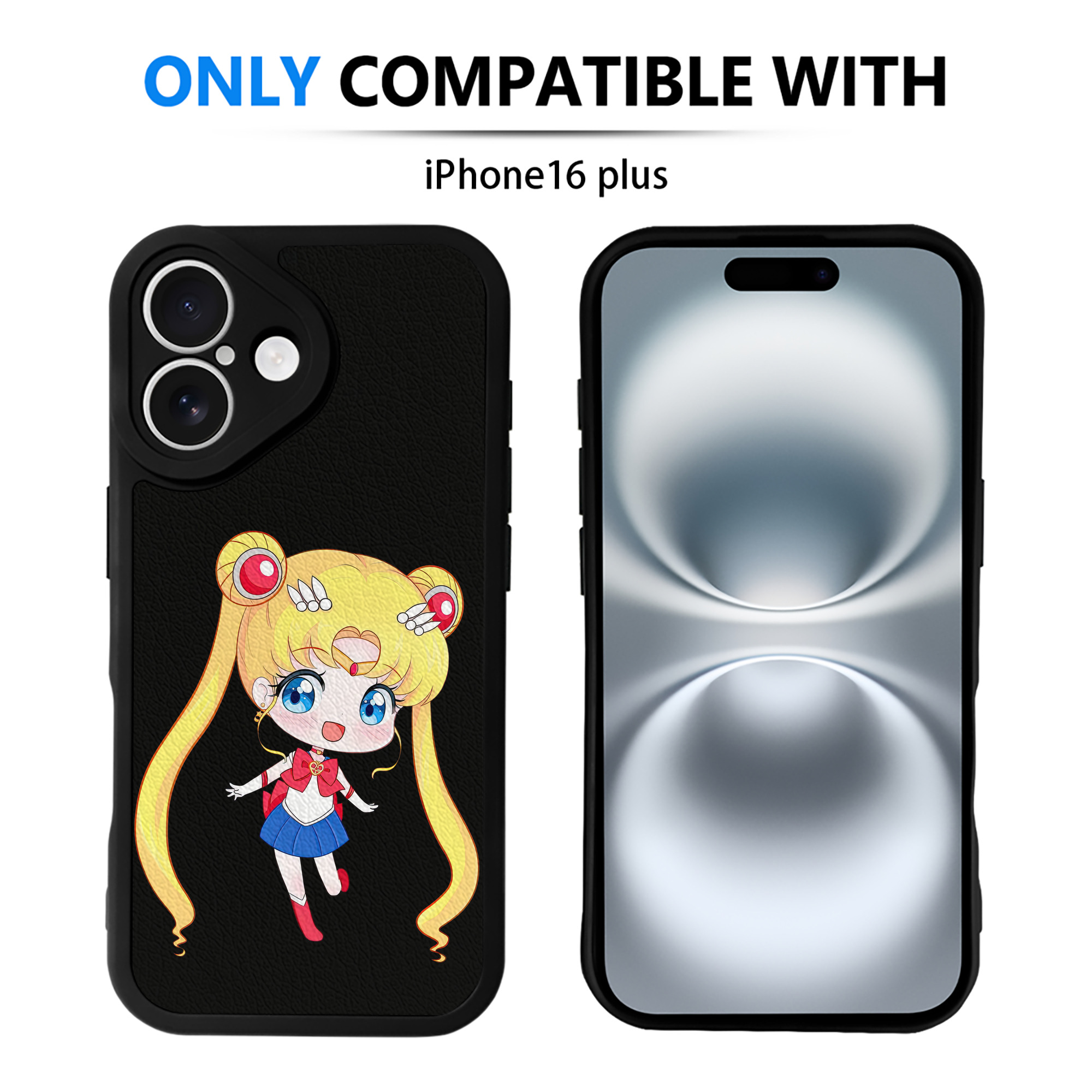 （画像用） 美少女戦士セーラームーン 月野 うさぎ つきの うさぎ Sailor Moon Tsukino Usagi 【iPhone 16シリーズ対応】シリコンスマホケース（レザー調） 材質：シリコン